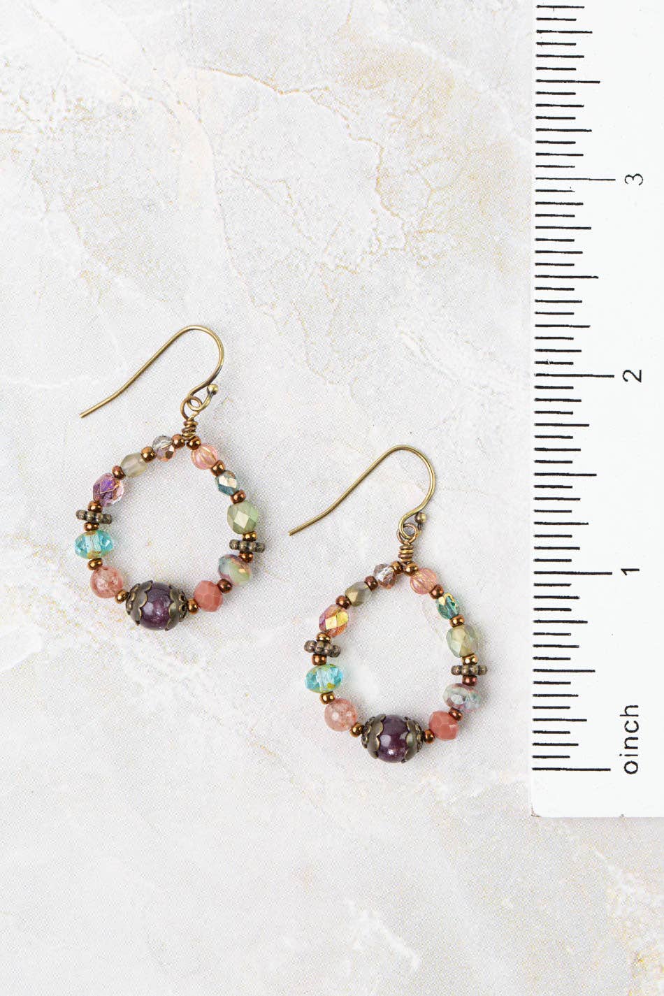 Czech Glass Hoop Earrings