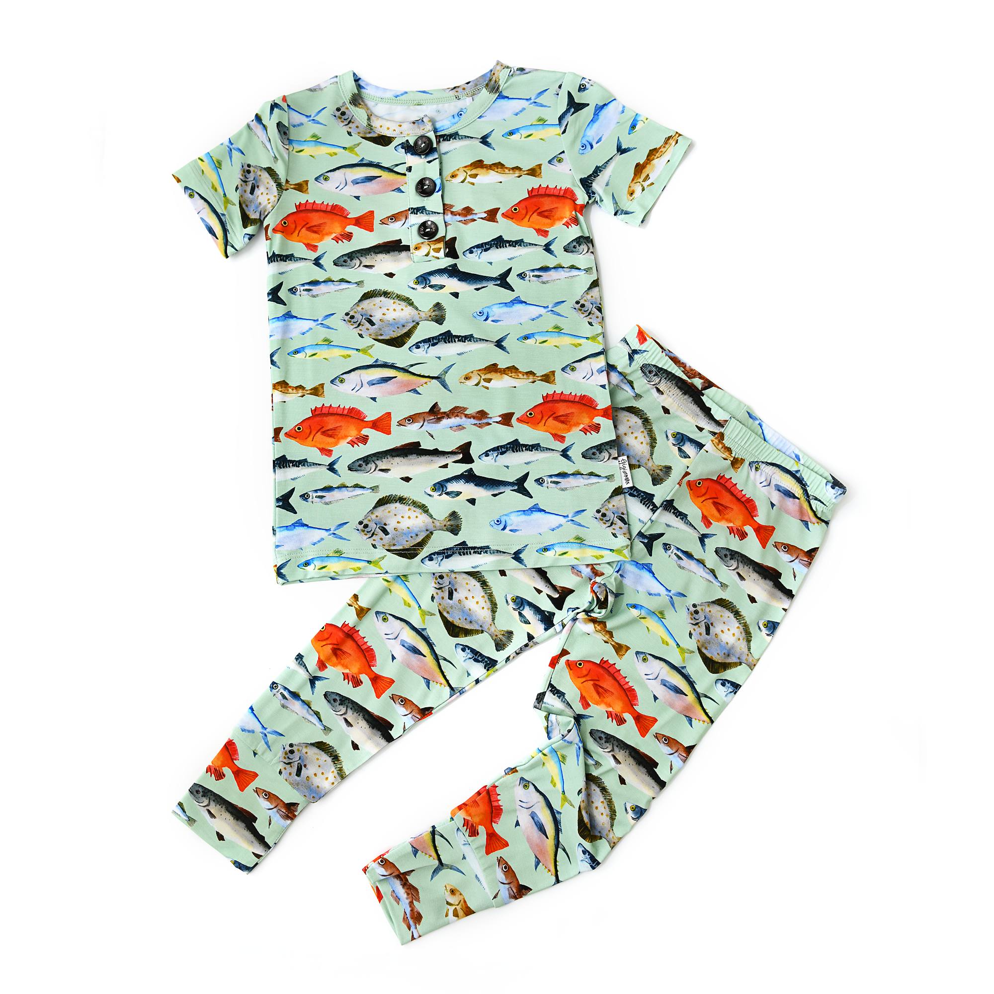 Bamboo Pajama Kids Clothing Sleepies Toddler 2PC Set Tommy Fish