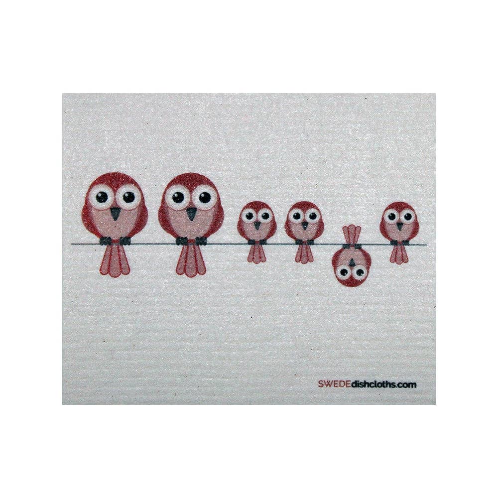 Swedish Dishcloth Redbirds on Wire