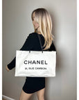 Chanel Essential 31 Rue Cambon Slopping White Leather Tote