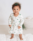 finn + emma Organic Cotton Winter Trees Twirl Dress