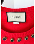 Gucci Womens NY Yankees Wool Red Sweater Pullover
