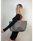 GOYARD St. Louis Goyardine PM Black Tote Bag