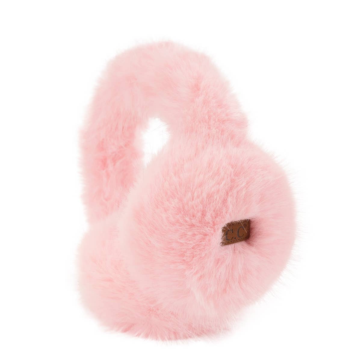 Women&#39;s Adjustable Earmuffs - Long Fur - Rose
