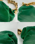Bottega Veneta Green Chain Leather Pouch Bag  Clutch