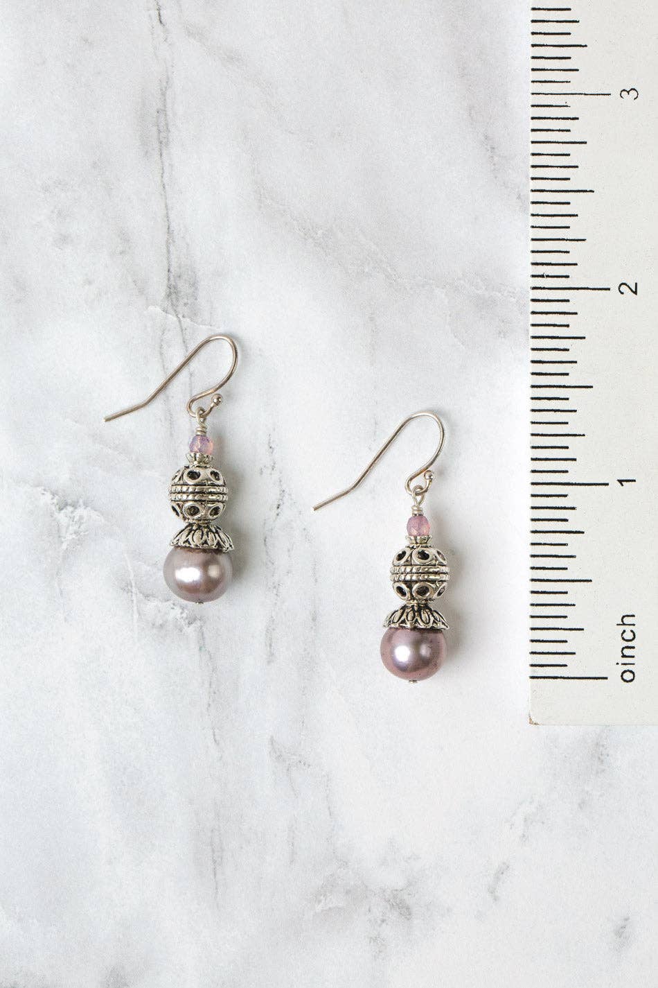 Pearl and Czech Glass Earrings