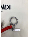 Fendi Red Fur Bag Bugs Leather Key Chain / Bag Charm