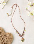 Peridot, Ruby and Unakite Necklace