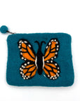 Monarch Butterfly Felt Coin Purse