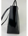 Dior Large Lady Black Patent Leather and Canvas Handbag