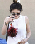 Fendi Red Fur Bag Bugs Leather Key Chain / Bag Charm