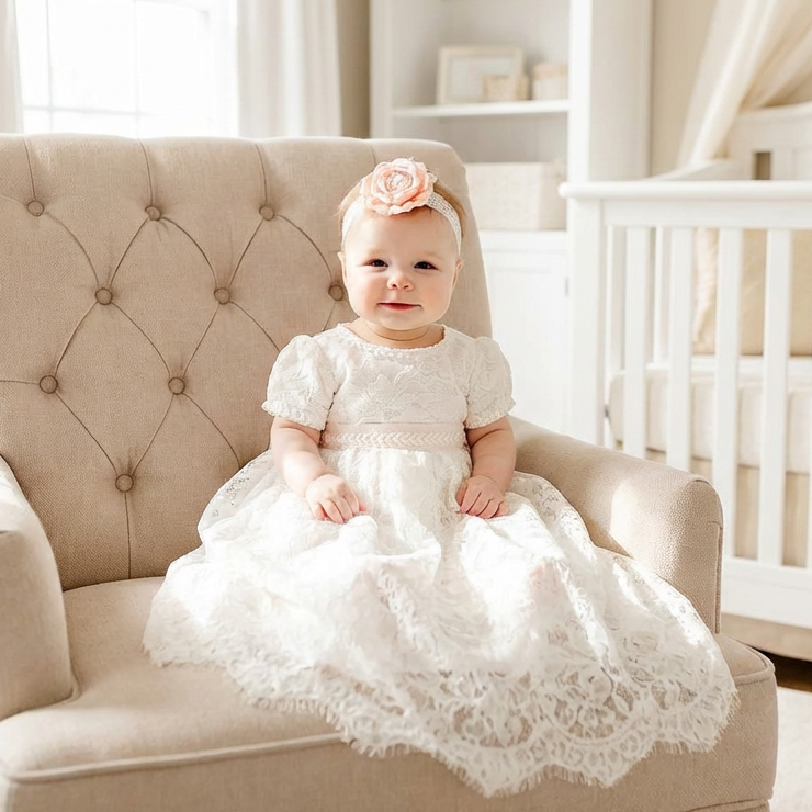 Nicolette's Couture The Eve Christening Gown