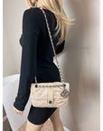 Chanel Lambskin Quilted Pile Ou Face Flap Beige Clair Shoulder Bag