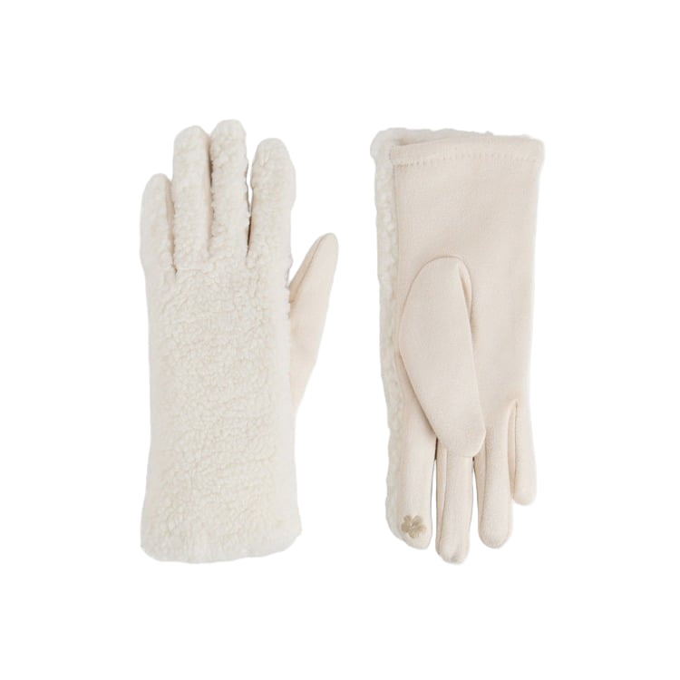 Sherpa Touchscreen Gloves - Cream