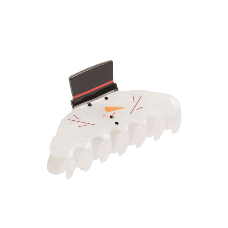 Snowman Hair Clip - White