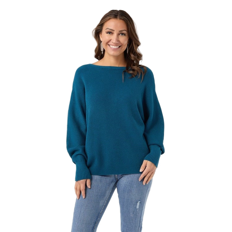 XS - Relaxed Ciana Pullover Sweater with Lattice..