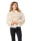 Gianna Hairy Faux Fur Jacket - Natural XS
