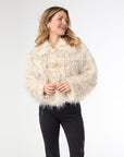 Gianna Hairy Faux Fur Jacket - Natural S/M