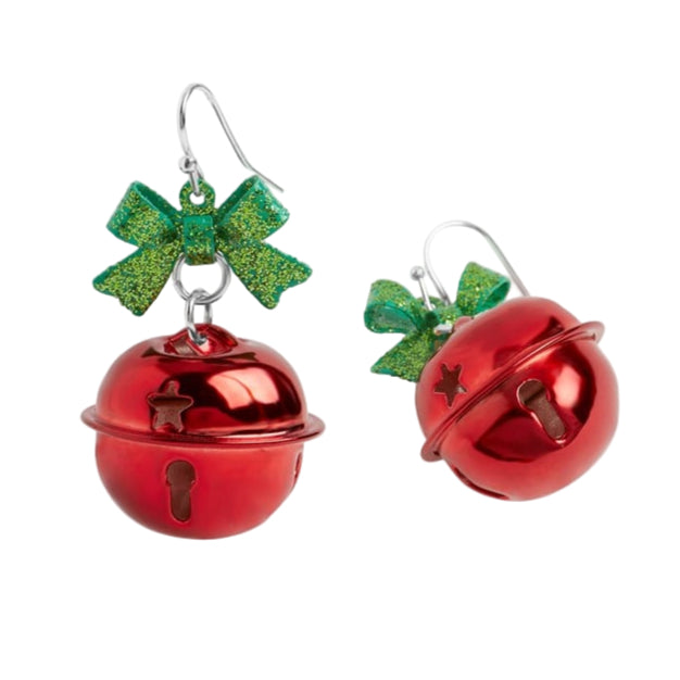 Whispers Holiday Bow Jingle Bell Earrings...