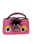 Fendi Monster Baguette Pink Leather Micro Crossbody Bag