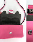 Fendi Monster Baguette Pink Leather Micro Crossbody Bag