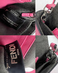 Fendi Monster Baguette Pink Leather Micro Crossbody Bag