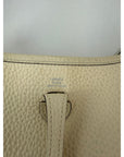HERMÈS Taurillon Clemence Evelyne TPM Nata White Crossbody Bag