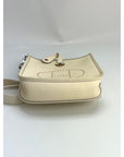 HERMÈS Taurillon Clemence Evelyne TPM Nata White Crossbody Bag