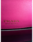Prada City Calf Cahier Pink Black Leather Crossbody Belt Bag
