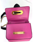 Prada City Calf Cahier Pink Black Leather Crossbody Belt Bag