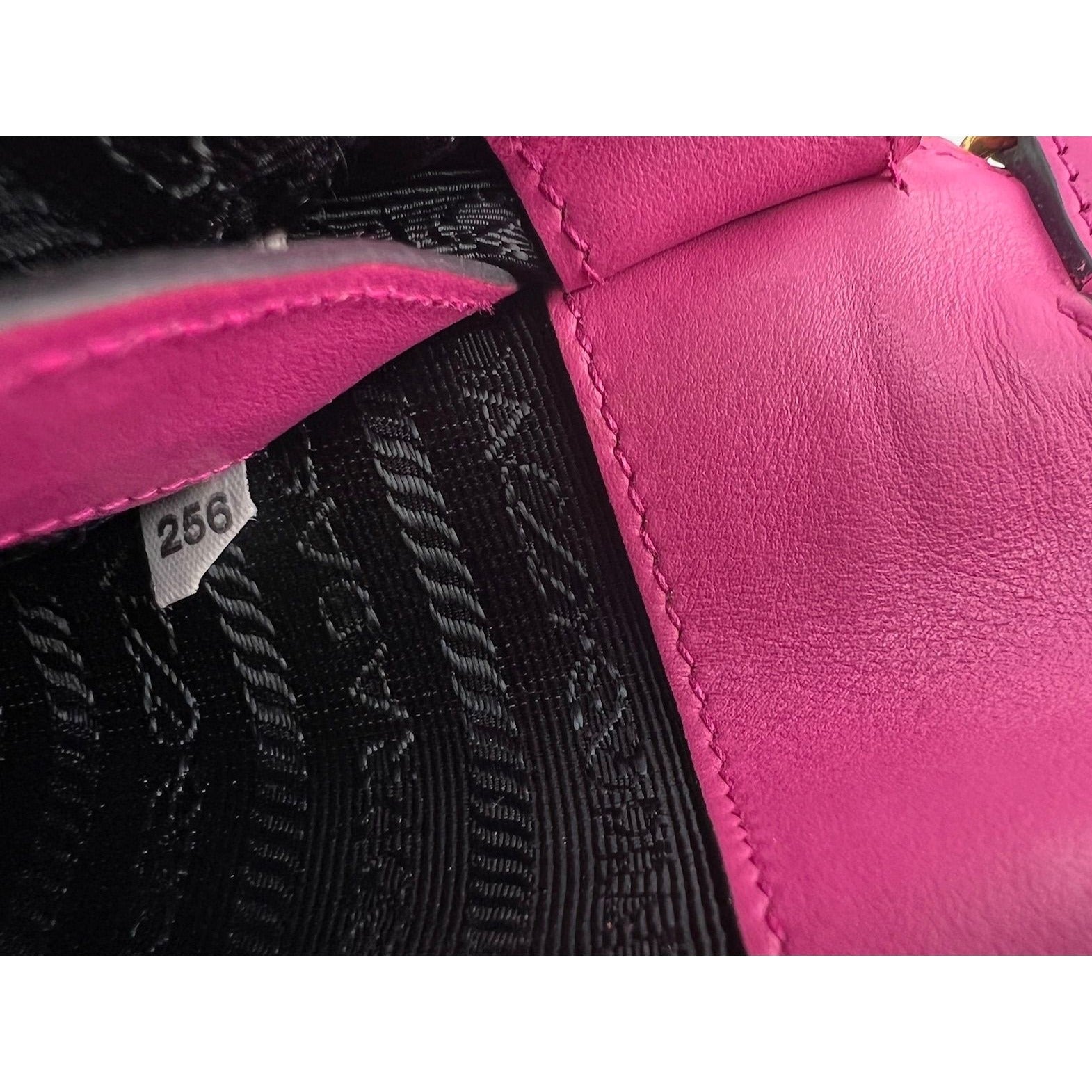 Prada City Calf Cahier Pink Black Leather Crossbody Belt Bag