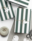 Green Striped Wrapping Paper