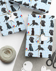 Black Lab Gingham Wrapping Paper