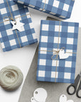 French Blue Gingham Wrapping Paper