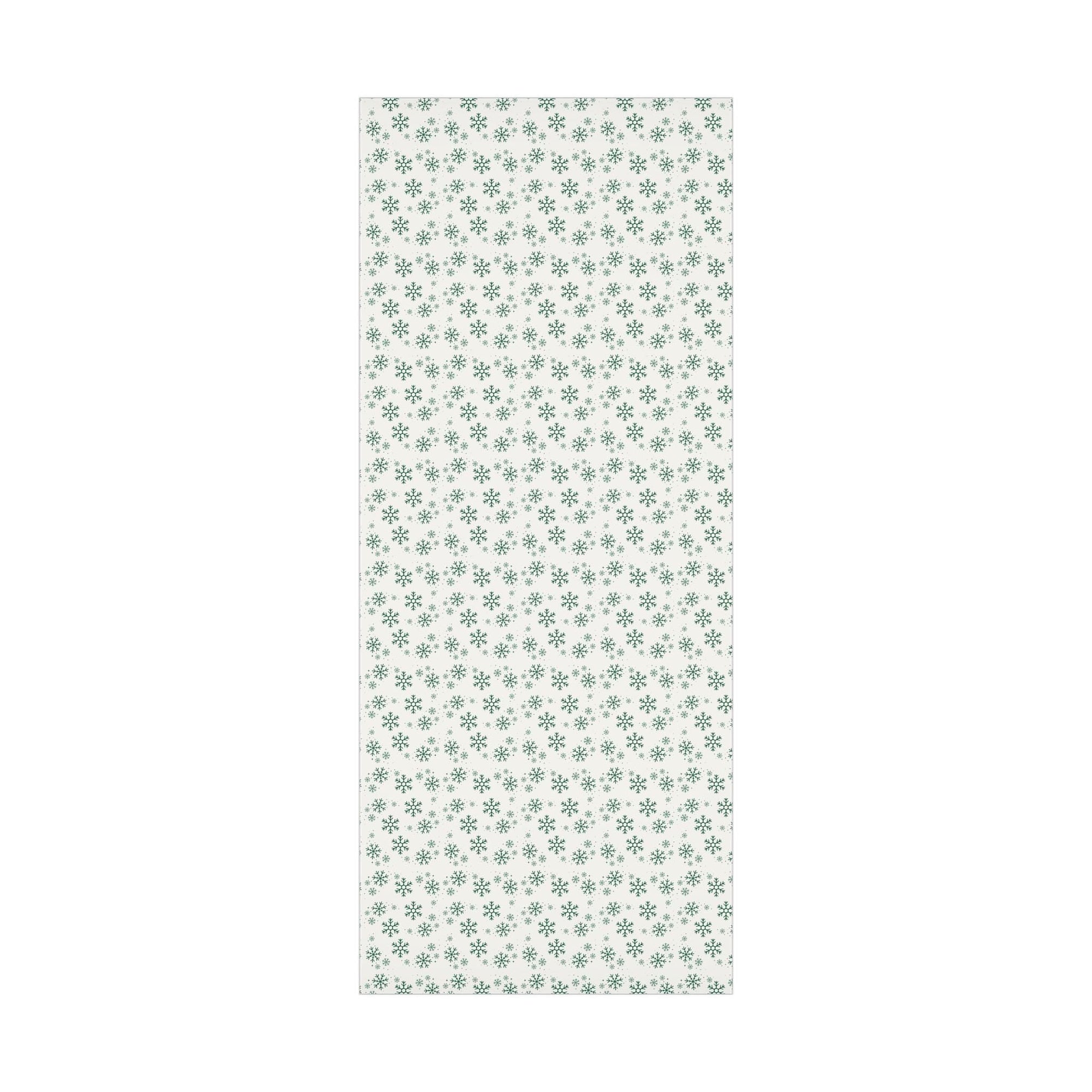Green Snowflakes Christmas Wrapping Paper