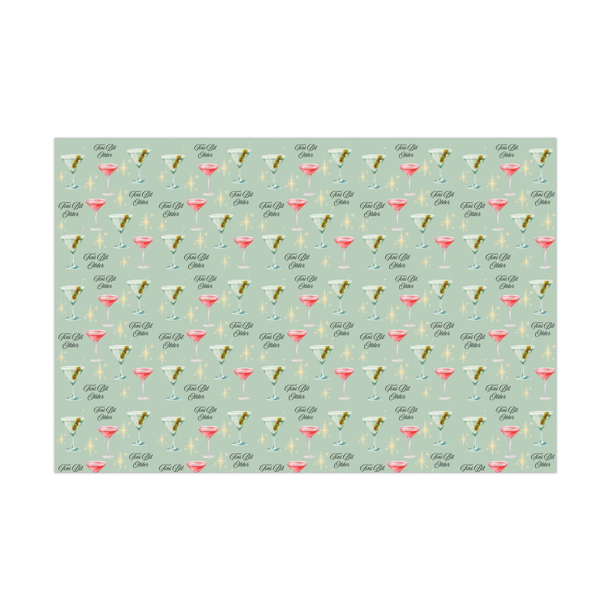 Martini Birthday Wrapping Paper – Tini Bit Older Theme