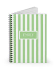 Green Striped Personalized Notebook