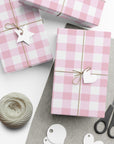 Light Pink Gingham Wrapping Paper