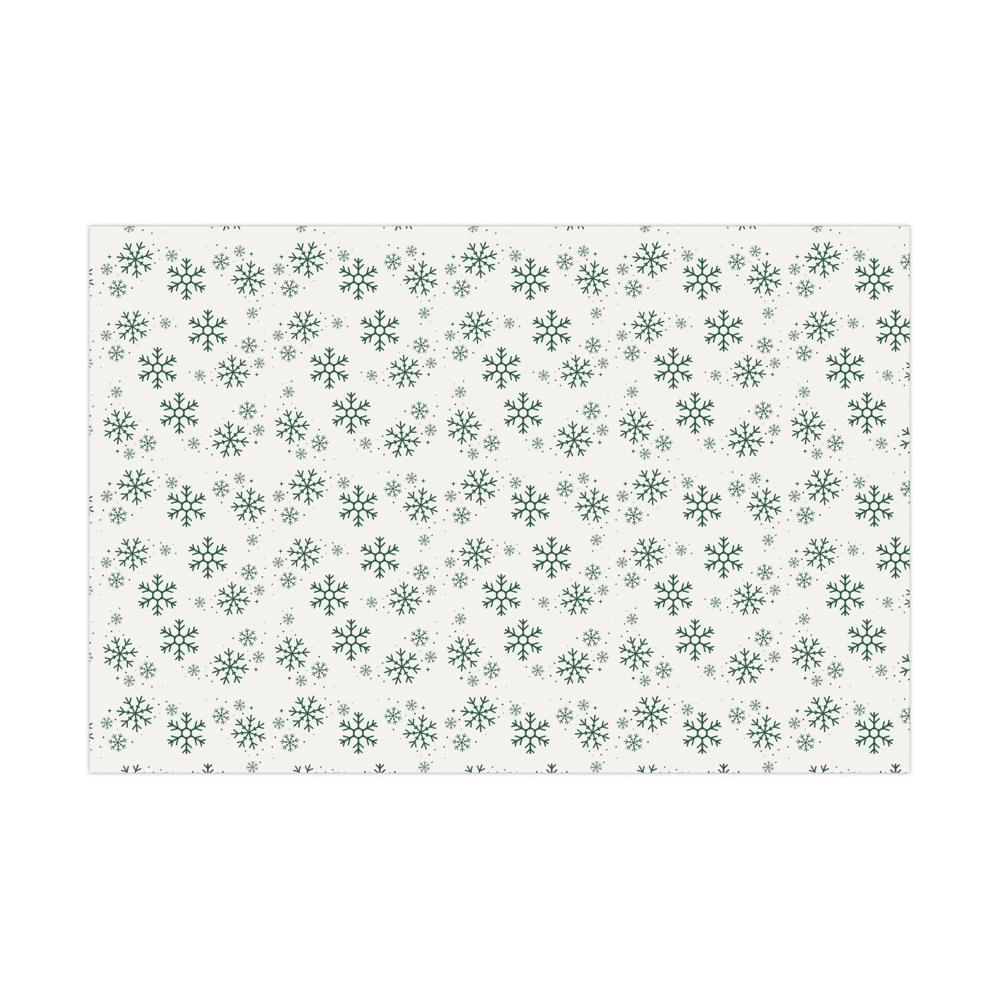 Green Snowflakes Christmas Wrapping Paper