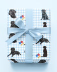 Black Lab Gingham Wrapping Paper