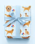 Golden Retriever Gingham Wrapping Paper