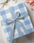 Light Blue Gingham Wrapping Paper