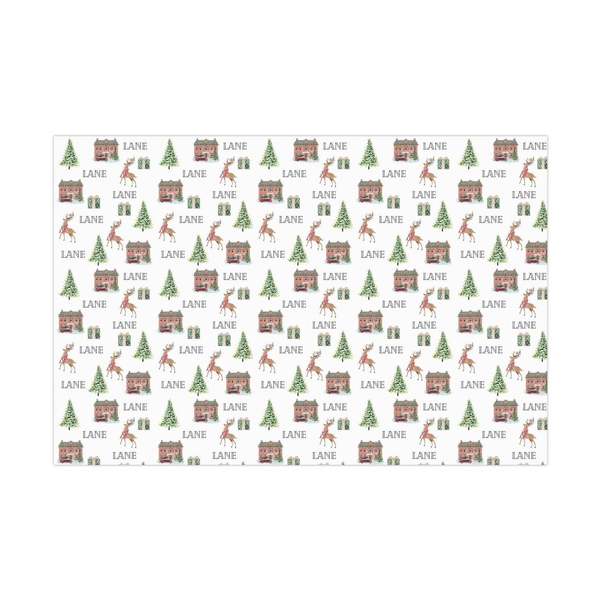 Christmas At Home Personalized Wrapping Paper