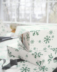 Green Snowflakes Christmas Wrapping Paper