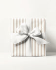 Beige Neutral Striped Holiday Wrapping Paper