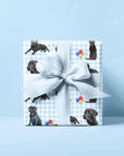 Black Lab Gingham Wrapping Paper
