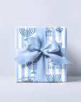 Hanukkah Wrapping Paper with Dreidel & Menorah