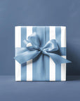 French Blue Striped Wrapping Paper