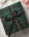 Green Plaid Horse Wrapping Paper