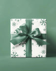 Green Snowflakes Christmas Wrapping Paper